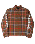Sleeve Print Padded Flannel Shirt