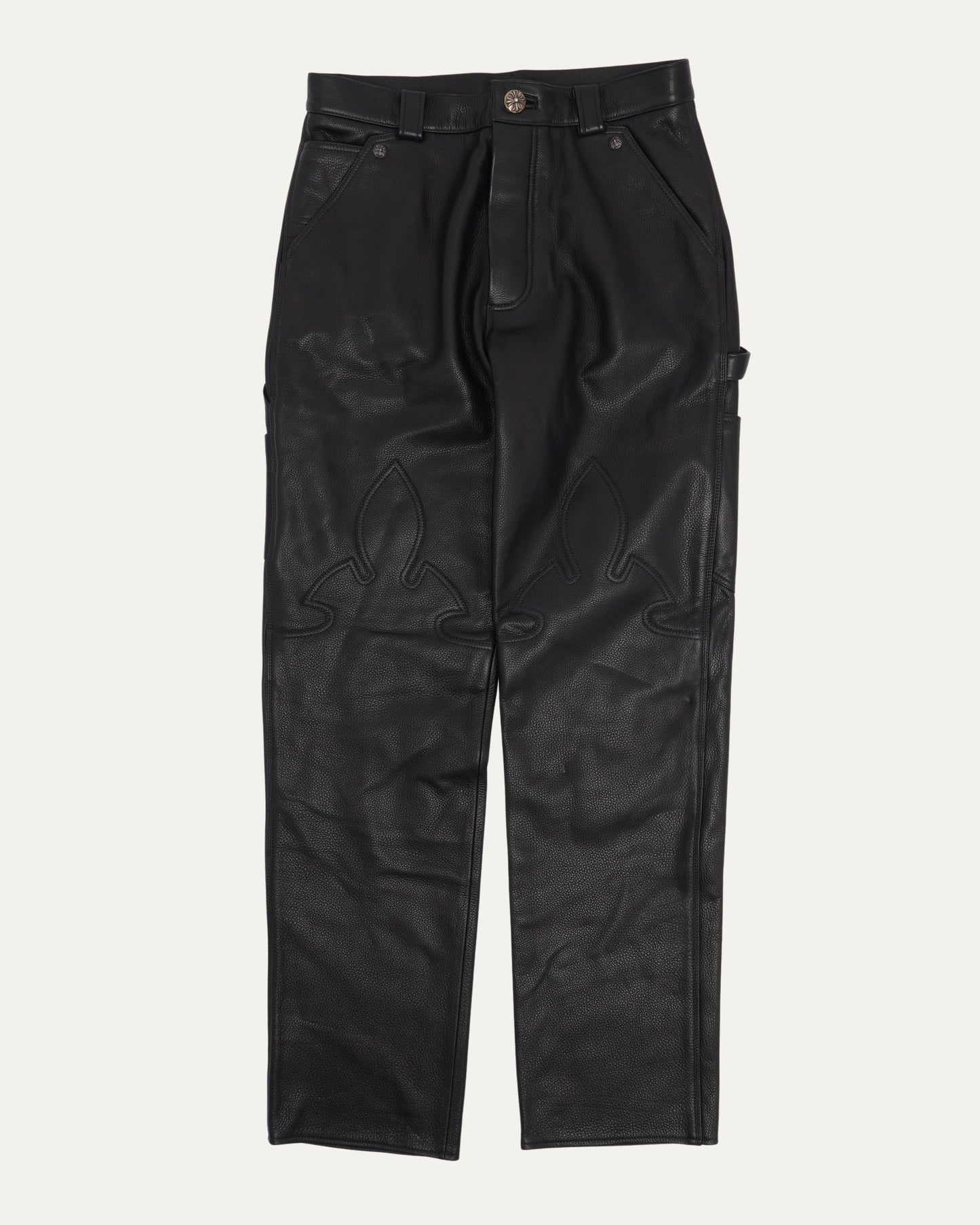 Fleur Knee Leather Carpenter Pants