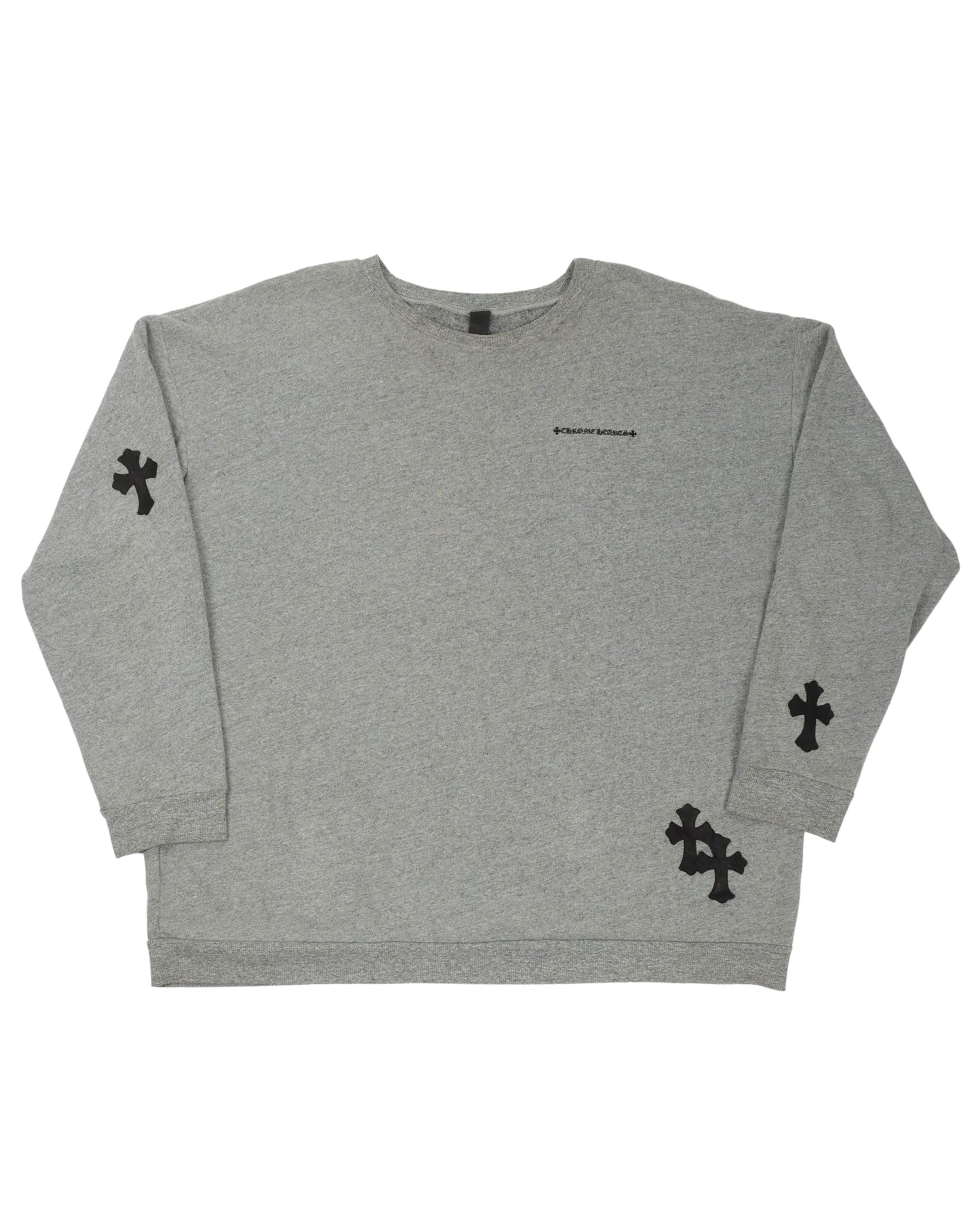 Leather Cross Patch Sweater