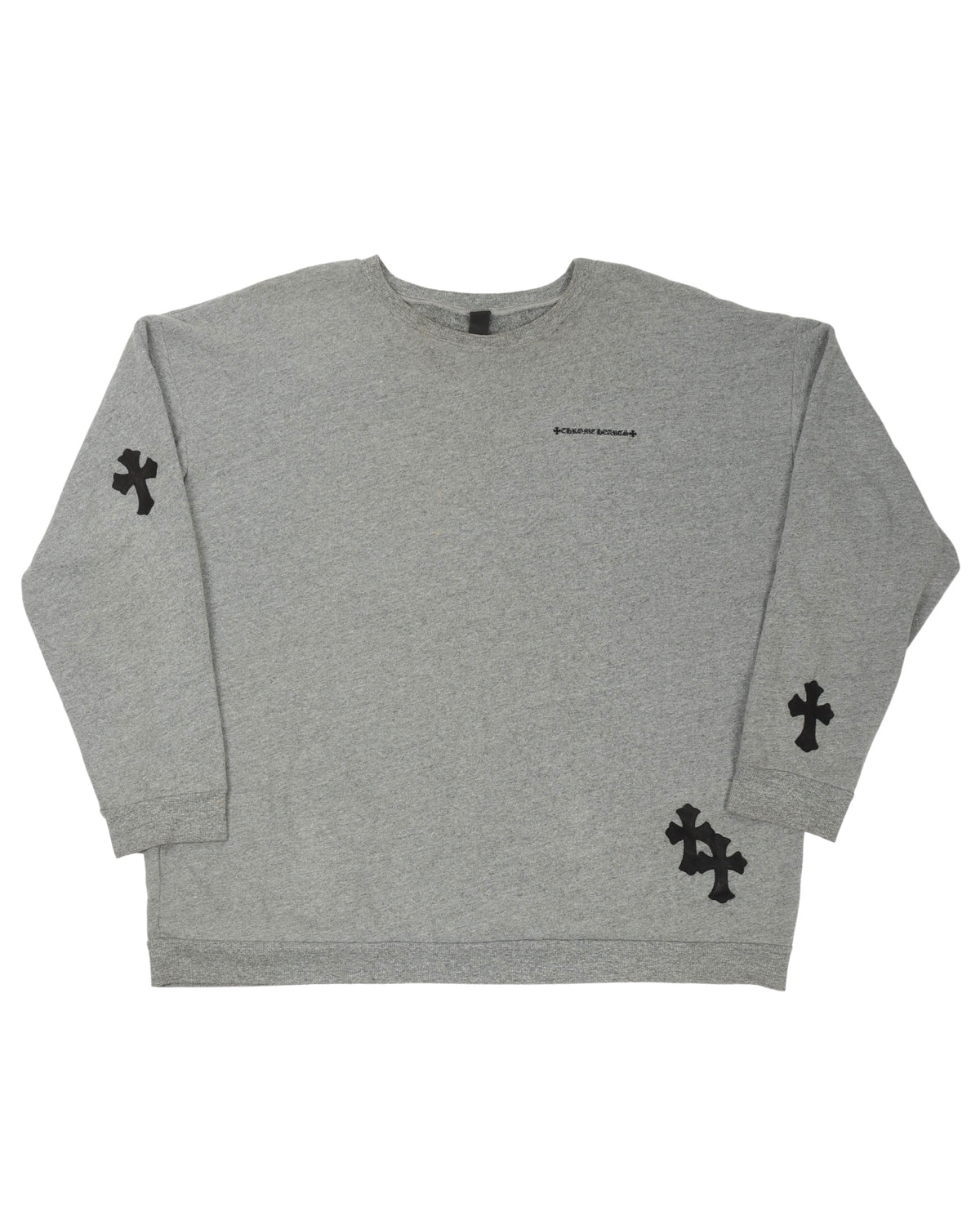 Leather Cross Patch Sweater