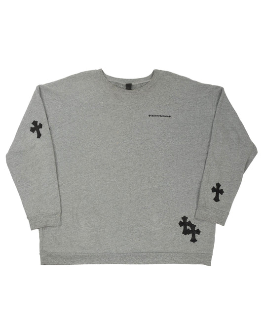 Leather Cross Patch Sweater