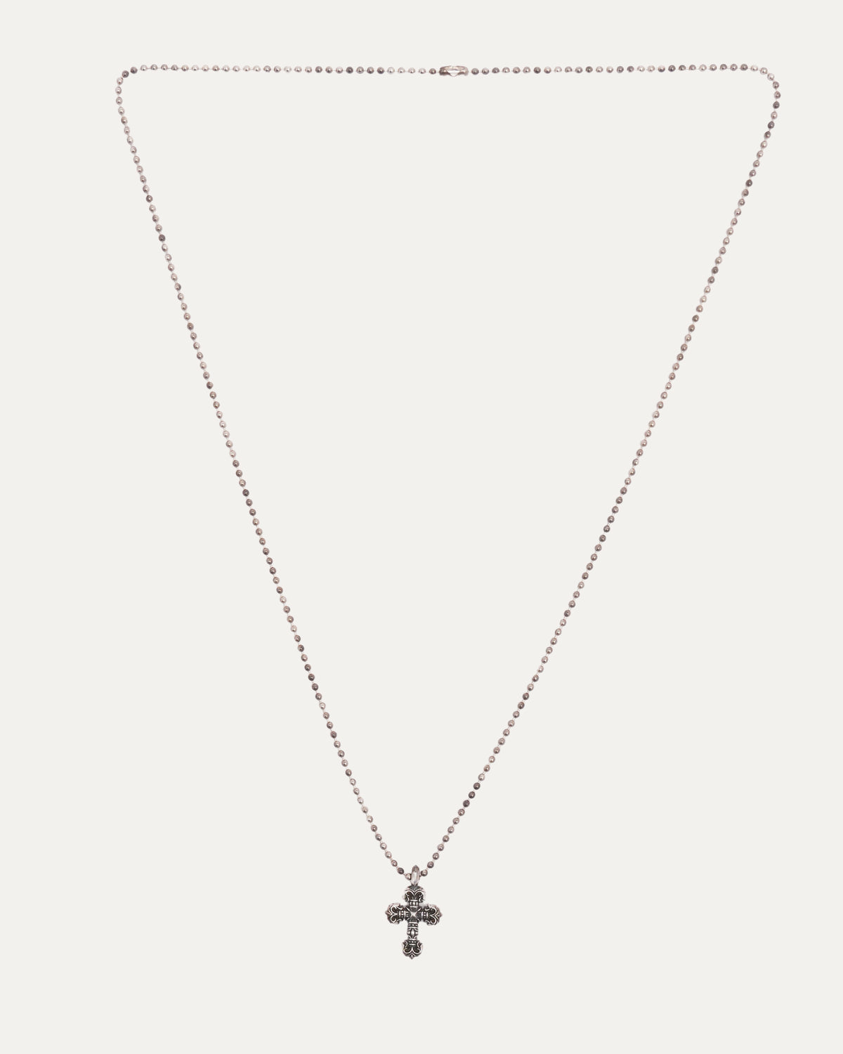 Small Filigree Cross Pendant with Ball Chain
