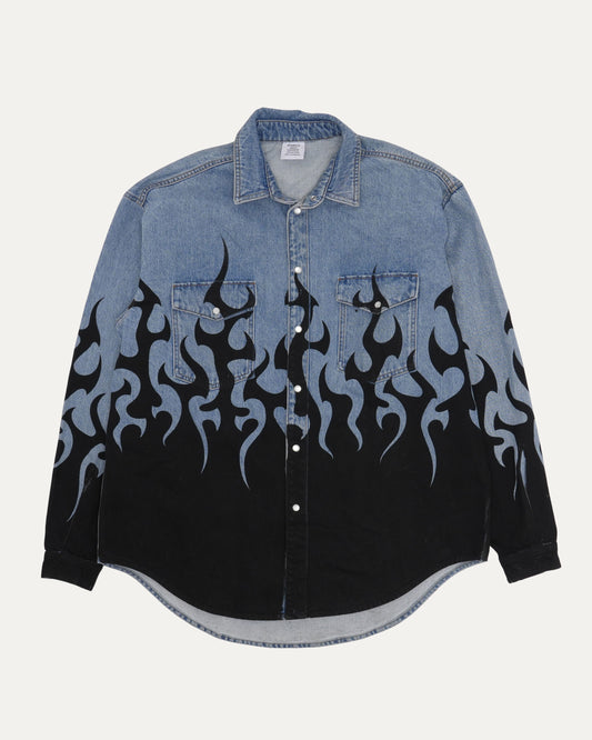 Flame Printed Denim Shirt