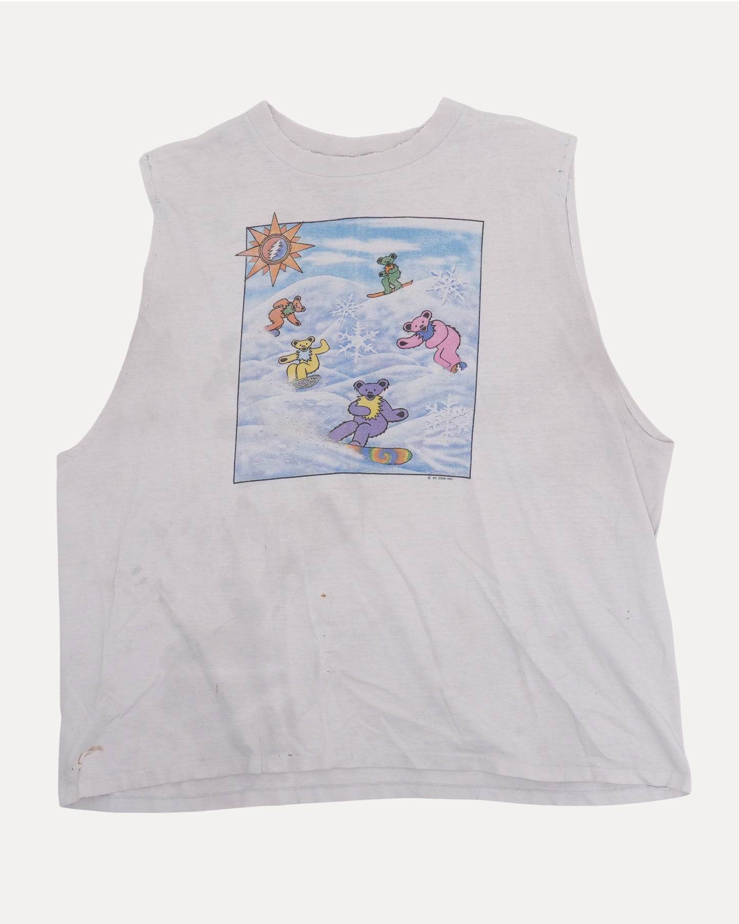 Grateful Dead Snowboarding Bears Cut-Off T-Shirt