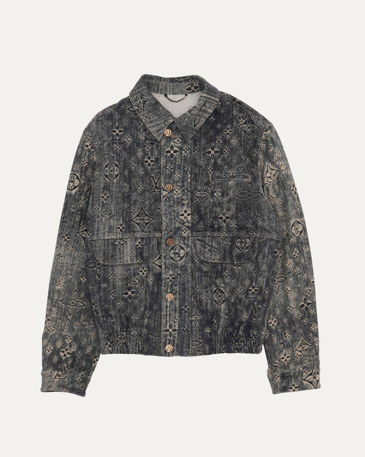 Watercolor Monogram Denim Bomber Jacket