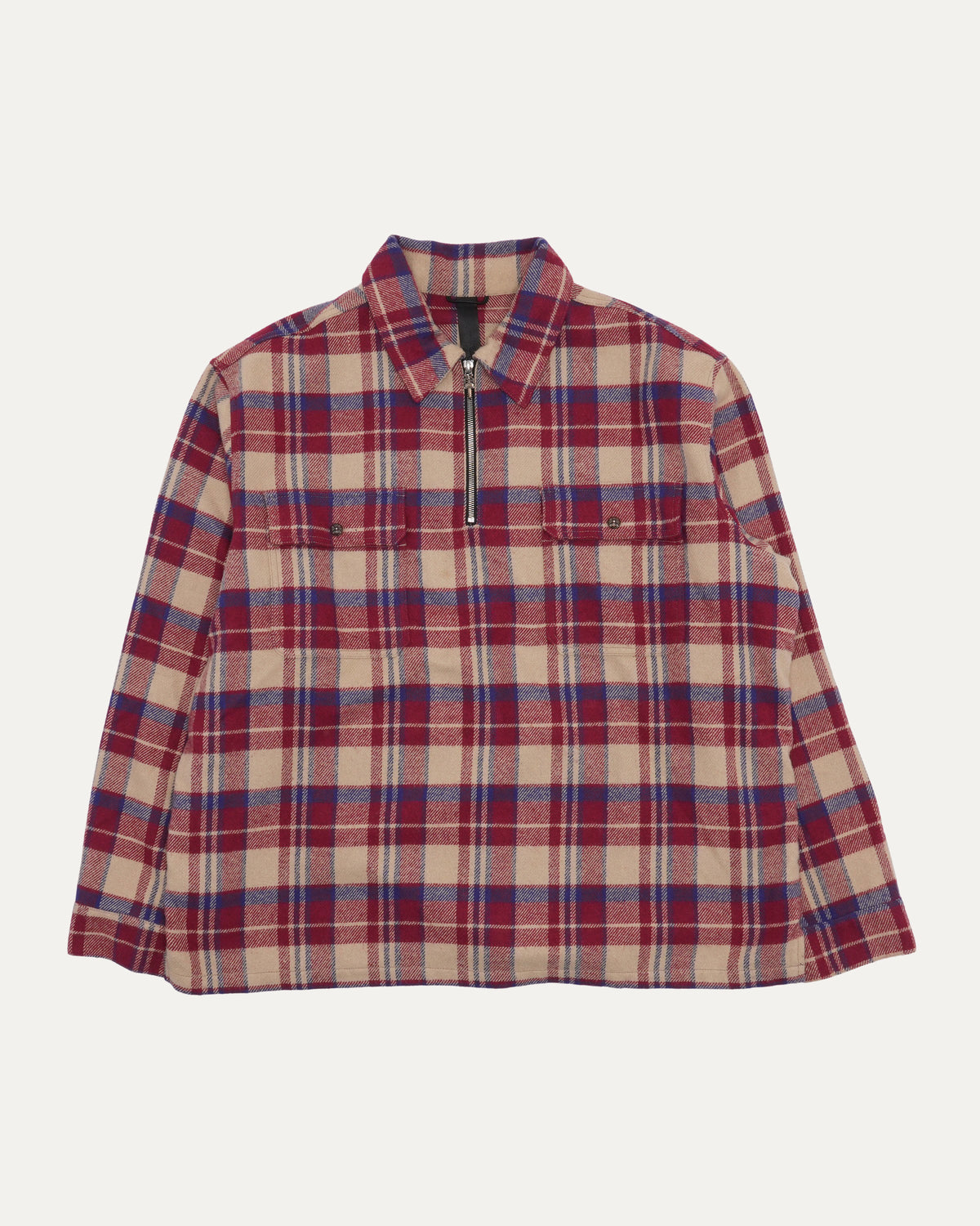 Quarter Zip Flannel Pullover Shirt