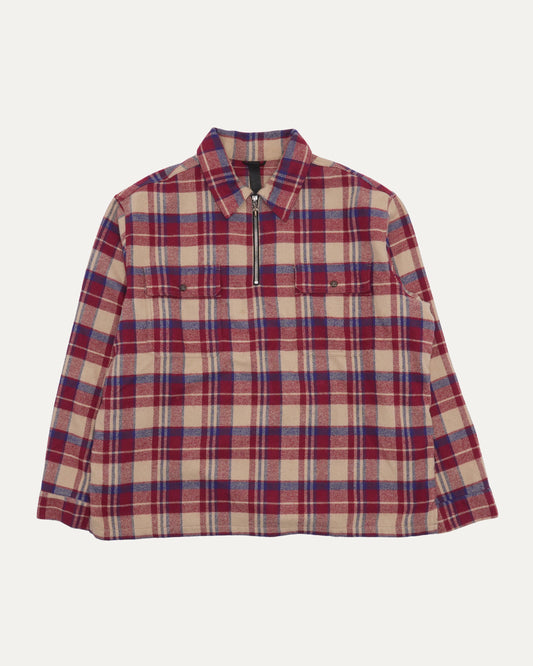 Quarter Zip Flannel Pullover Shirt