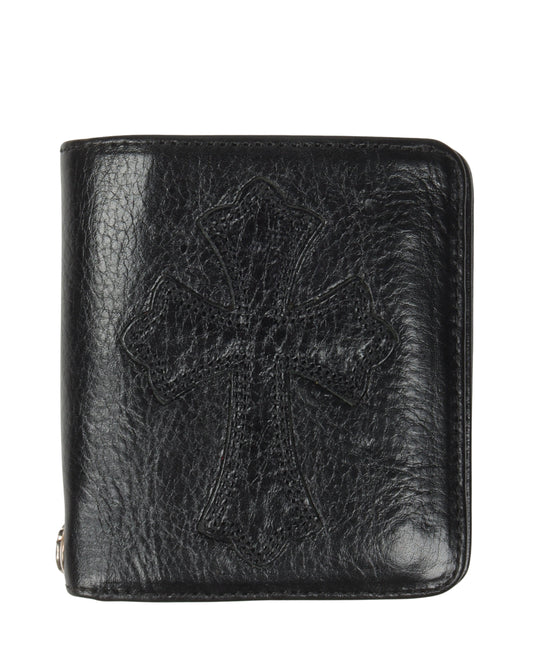 Leather Cross Patch Bifold Wallet