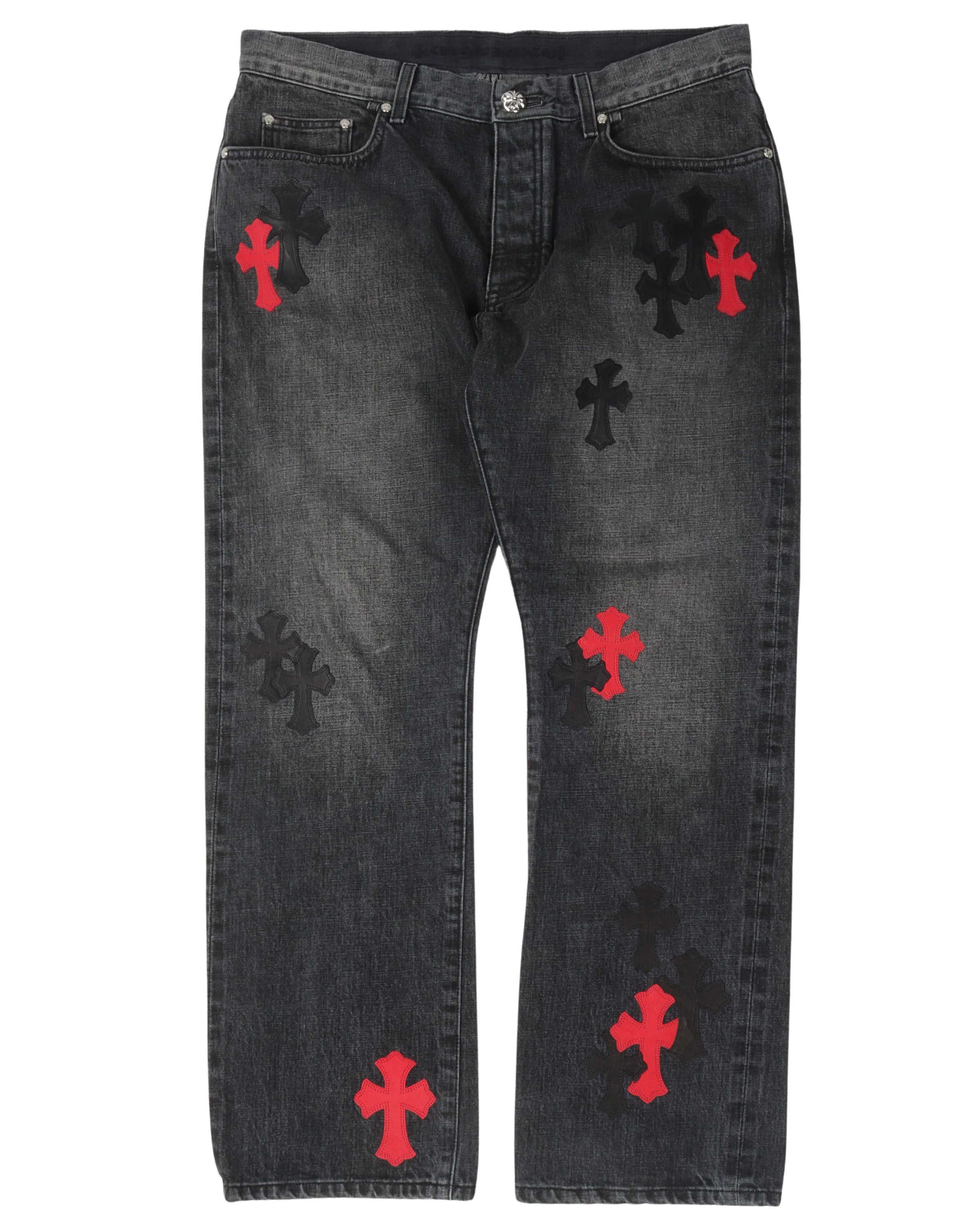 Chrome Hearts Multicolor Cross Patch Jeans