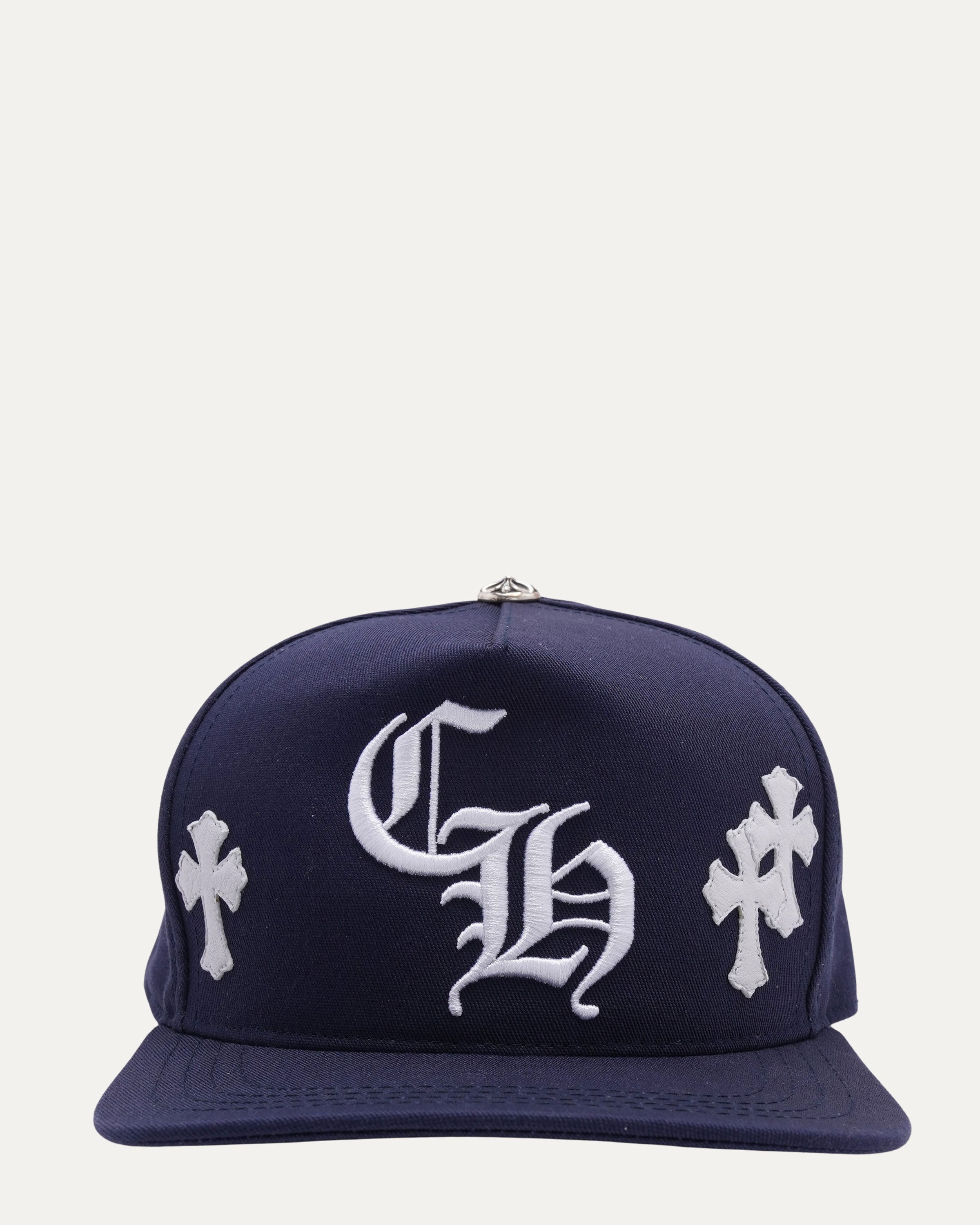 2024 CHROME HEARTS CROSS PATCH BASEBALL HAT CAP BLUE WHITE