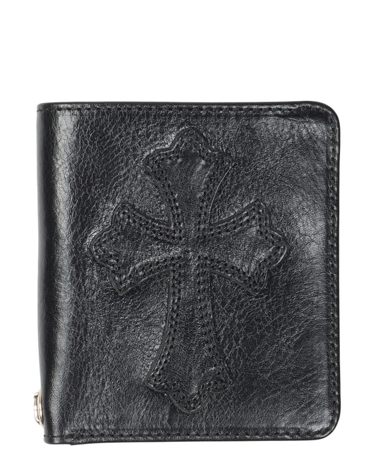Leather Cross Bifold Patch Wallet