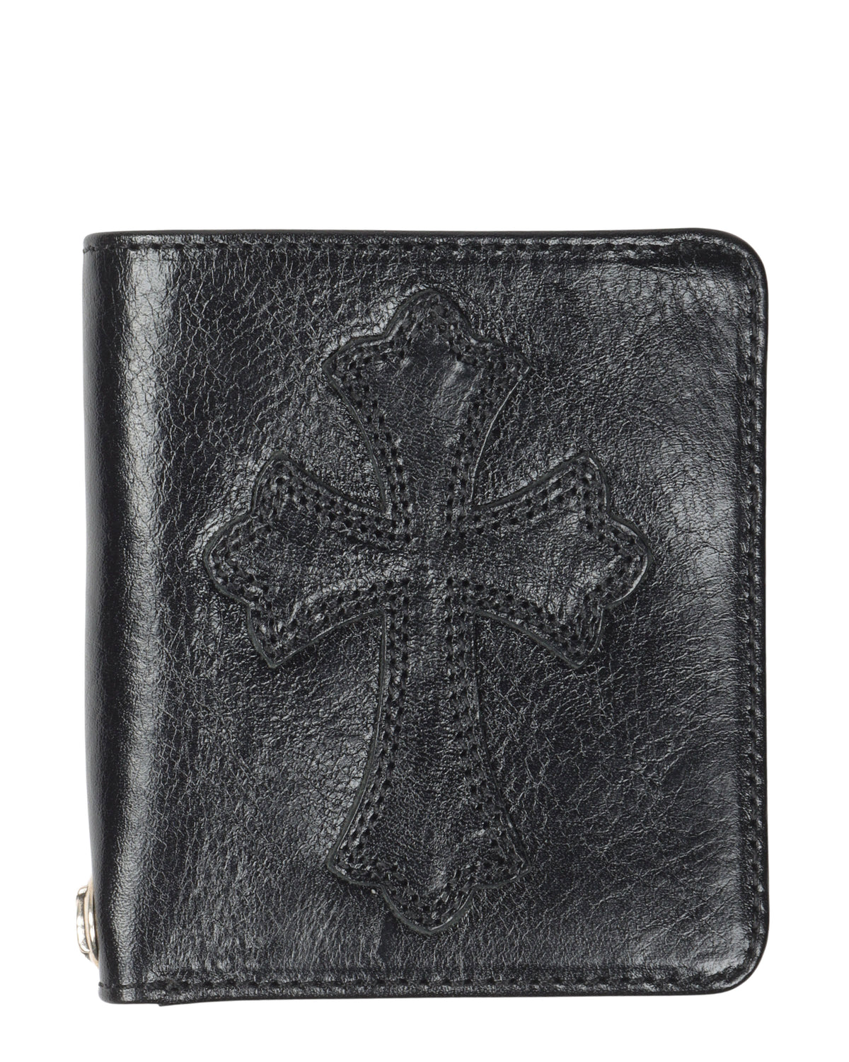 Leather Cross Bifold Patch Wallet