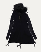 Rick Owens Fur Detail Silver Embellished Sweater