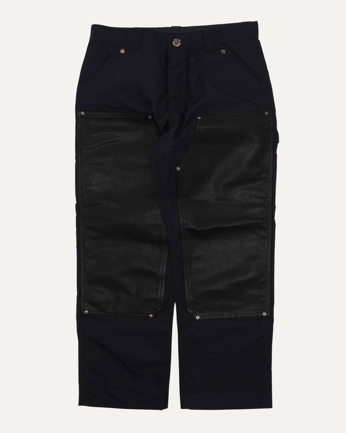 Nylon and Leather Double Knee Pants