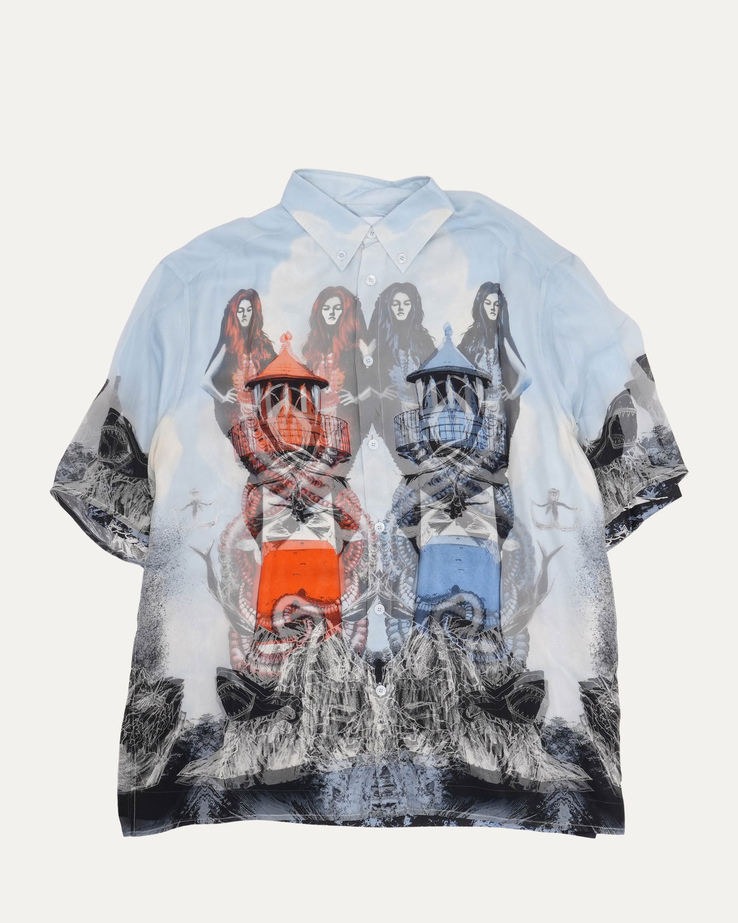 Layered Silk Short Sleeve Shirt