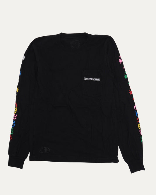 Multicolor Cross Long Sleeve Pocket T-Shirt