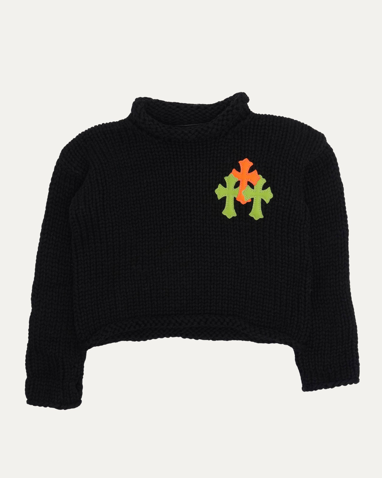 Children's Cross Patch Roll Neck Sweater