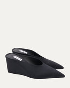 Satin Cube 75 Wedge Mules