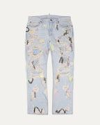 Distressed Embroidered Jeans