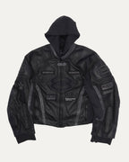 Hooded Leather Biker Jacket