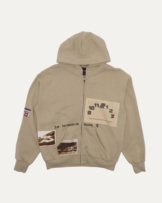 Patchwork Zip Up Hoodie