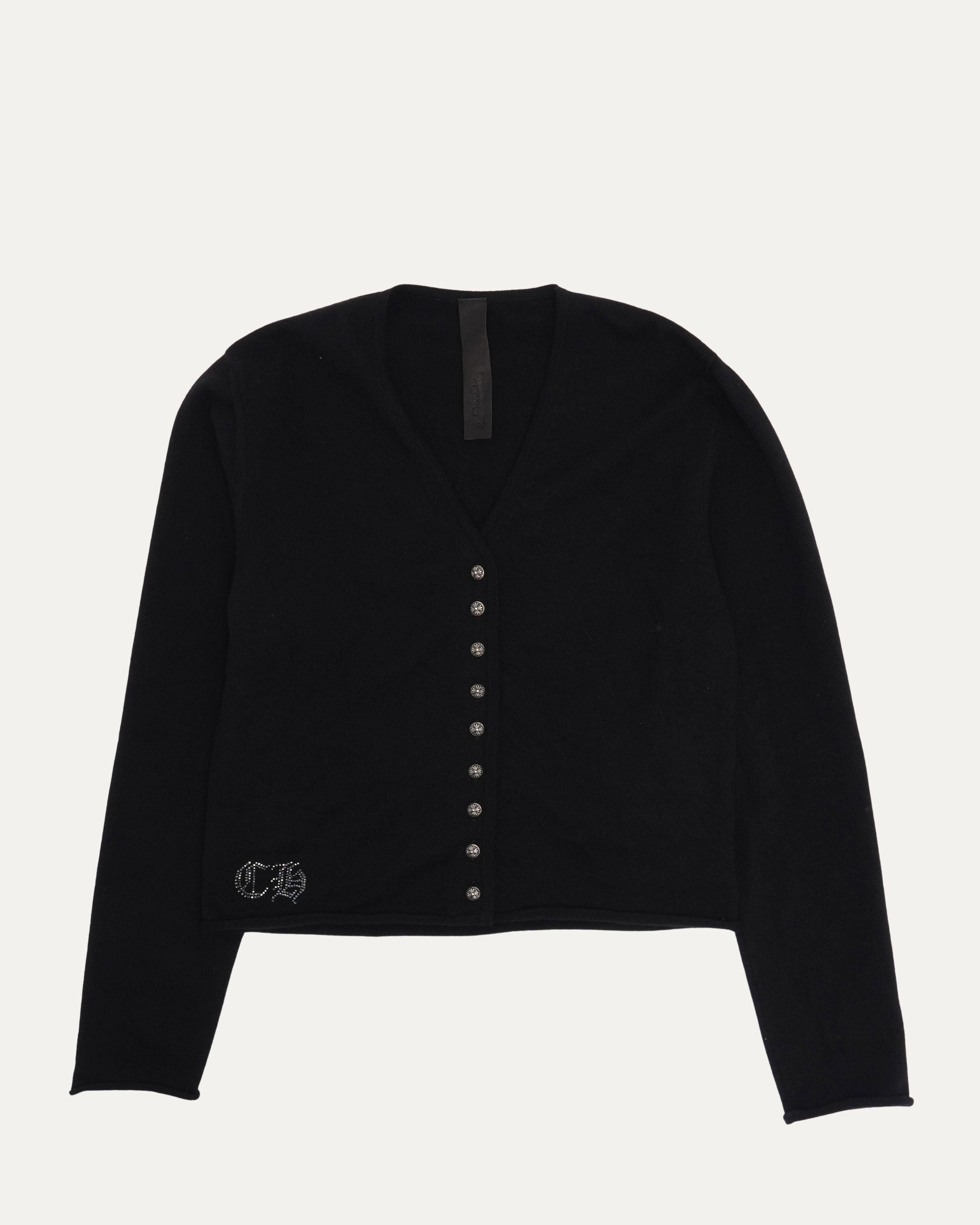Chrome Hearts Rhinestone Heart Cashmere Cardigan – Justin Reed
