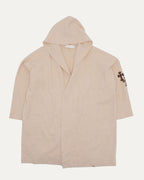 Pony Hair Cross Patch Hooded Cardigan Sweater