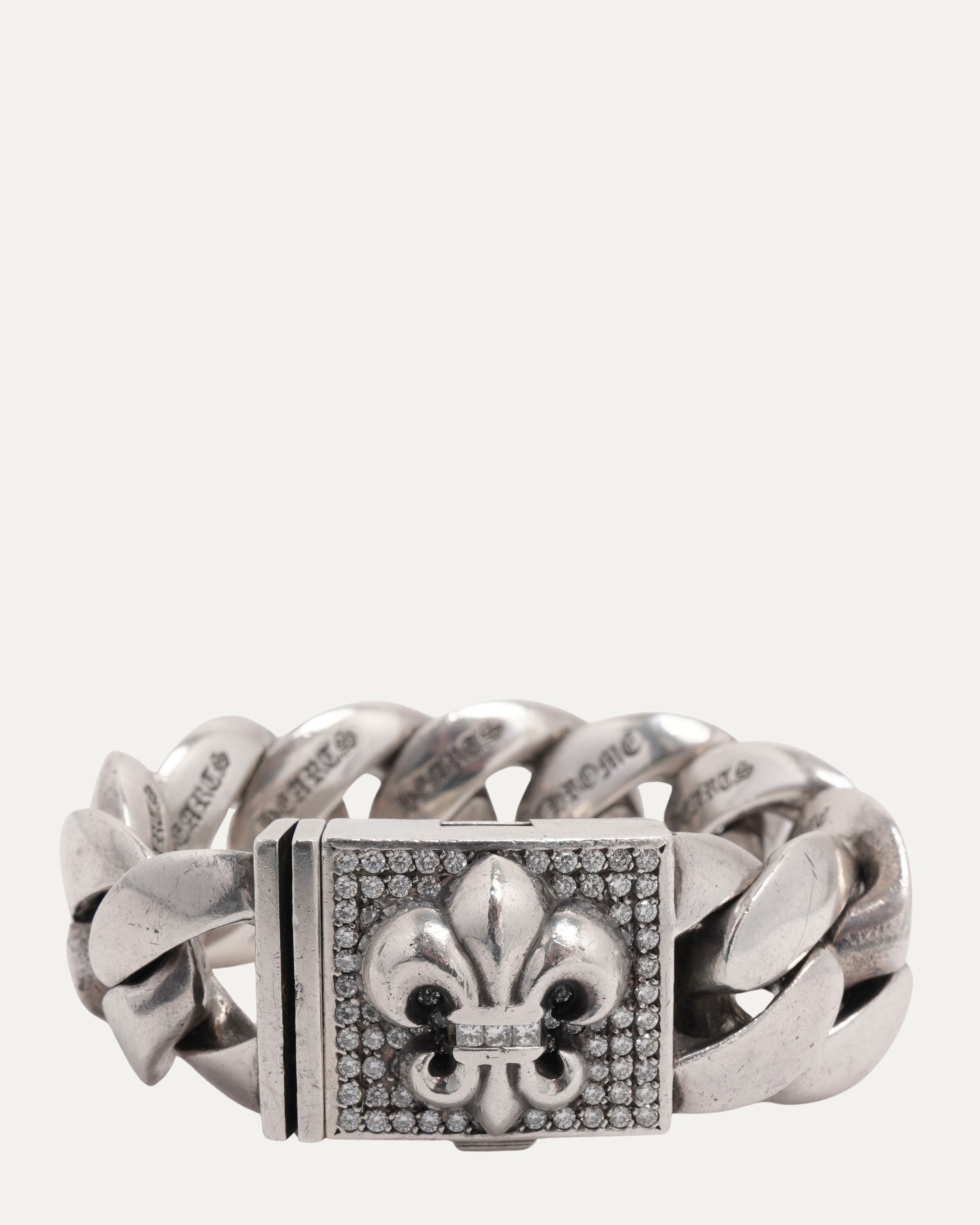 y*a様 CHROME HEARTS ID シルバーブレスレット Chrome Hearts Diamond XL Fleur Box ID Bracelet – Justin Reed