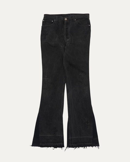 Gallery Dept. Flared Levi's 501 Cross Patch Jeans