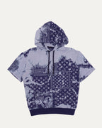 Monogram Bandana Intarsia Knit Short-Sleeve Hoodie