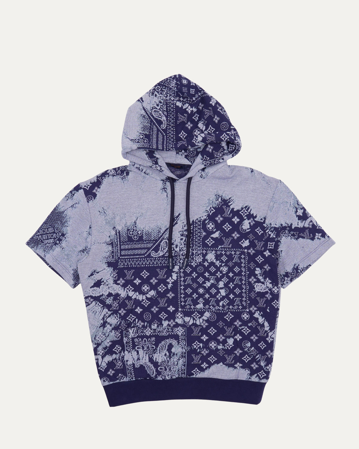 Monogram Bandana Intarsia Knit Short-Sleeve Hoodie