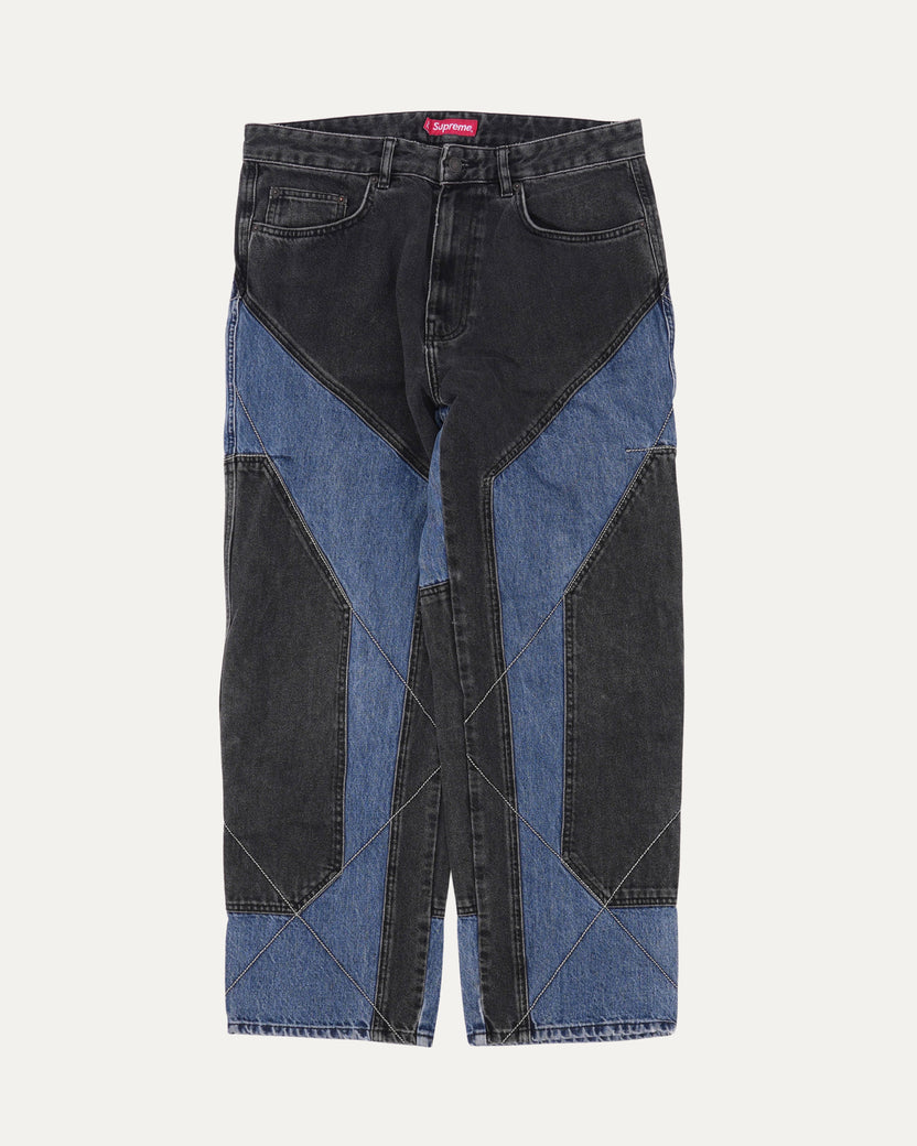 Two-Tone Paneled Jeans