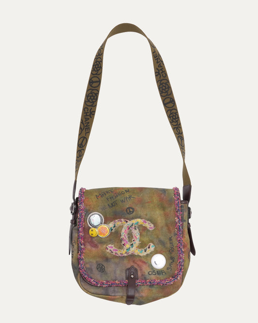 Washed Toile Graffiti On The Pavements Small Messenger Bag