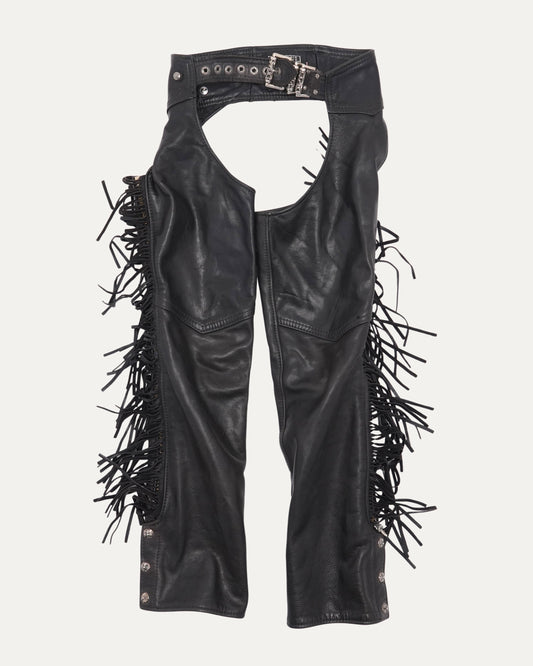 Roller Belt Leather Fringe Chaps