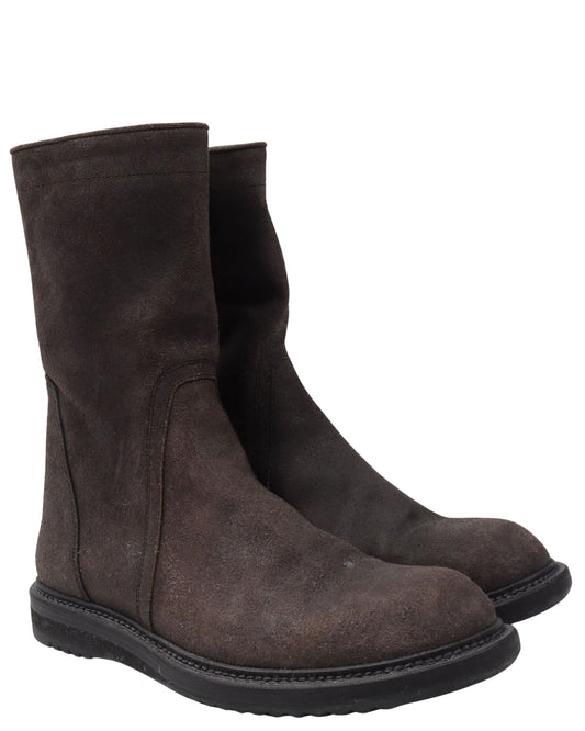 Reverse Leather Creeper Boots