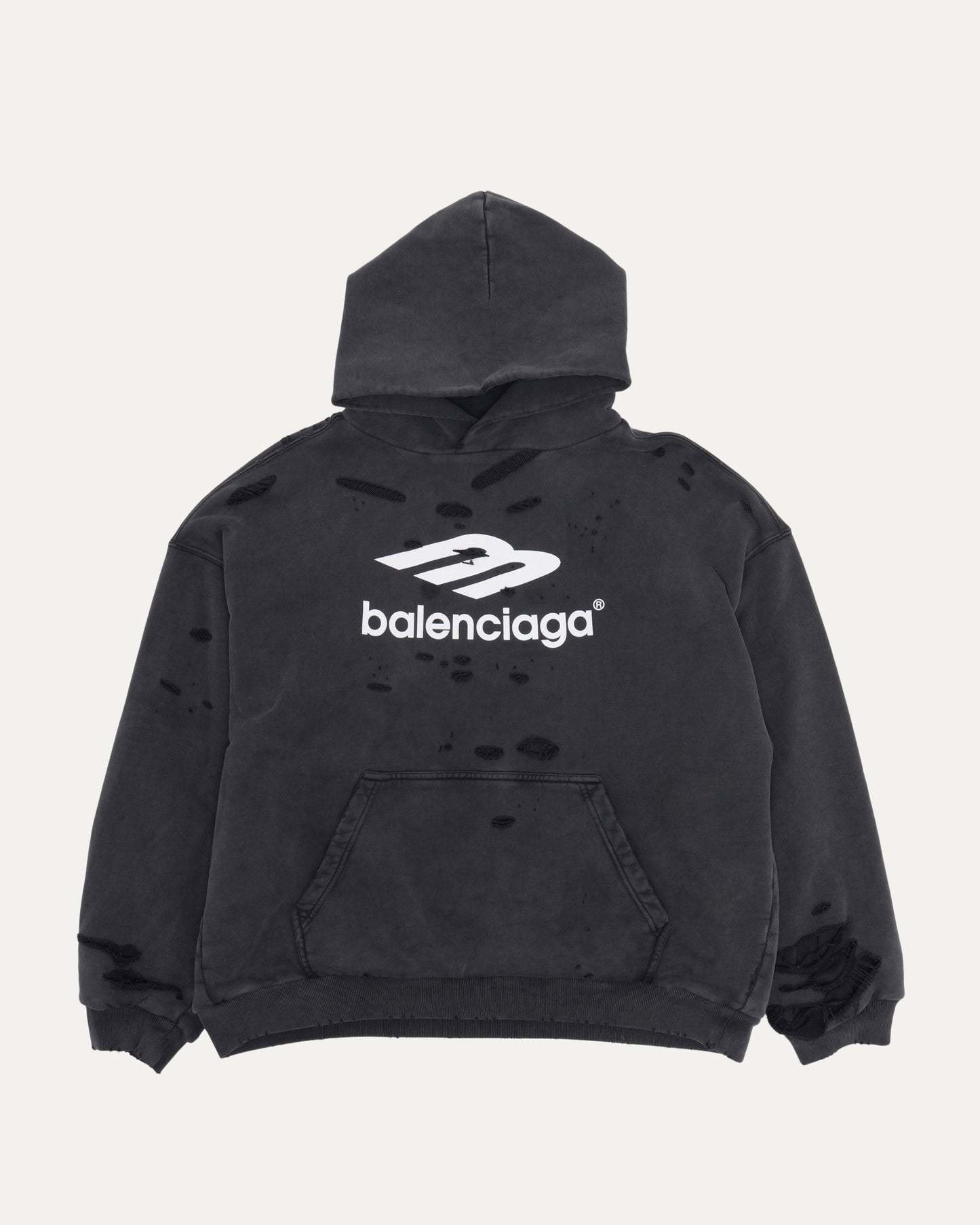 3B Logo Distressed Hoodie