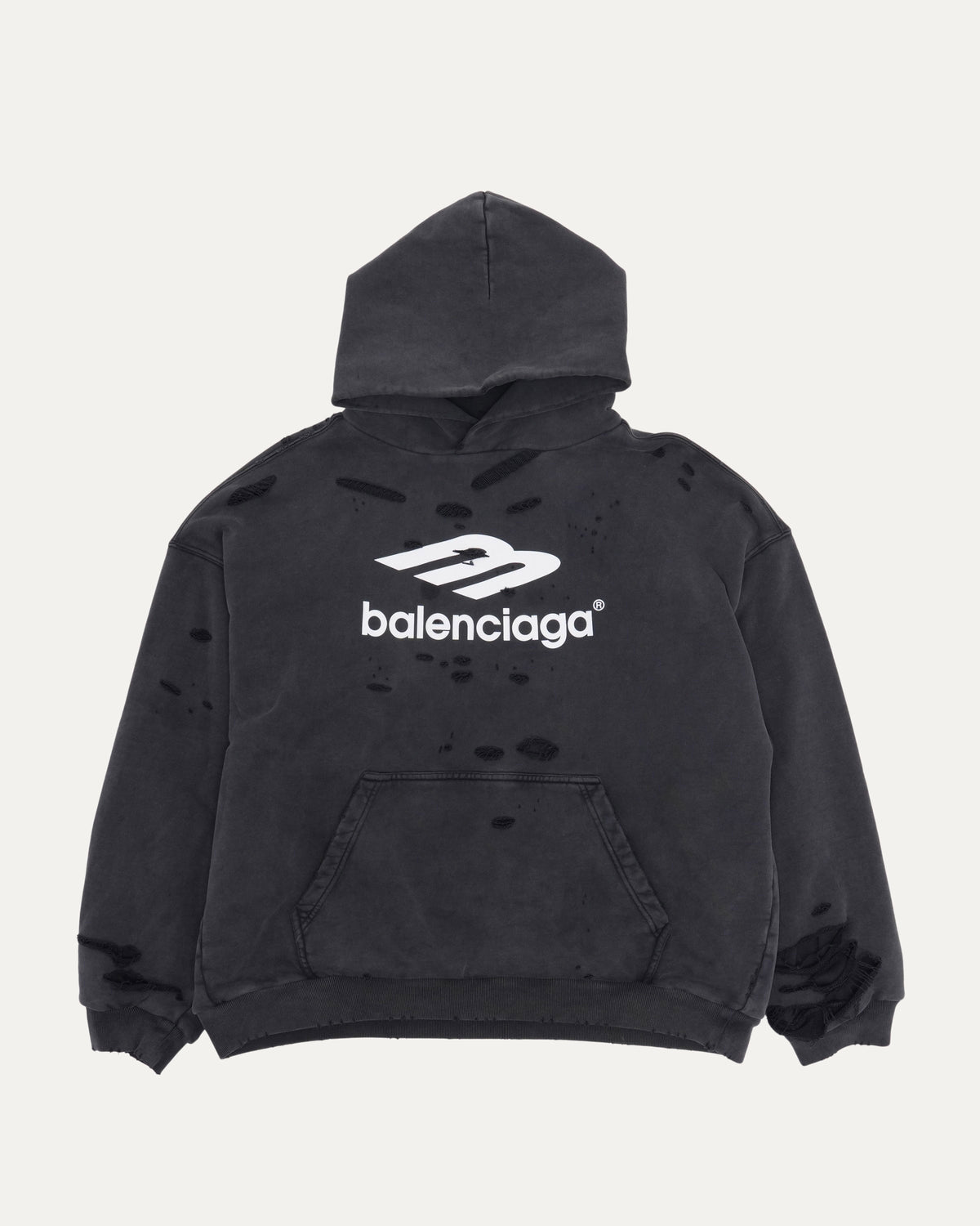3B Logo Distressed Hoodie