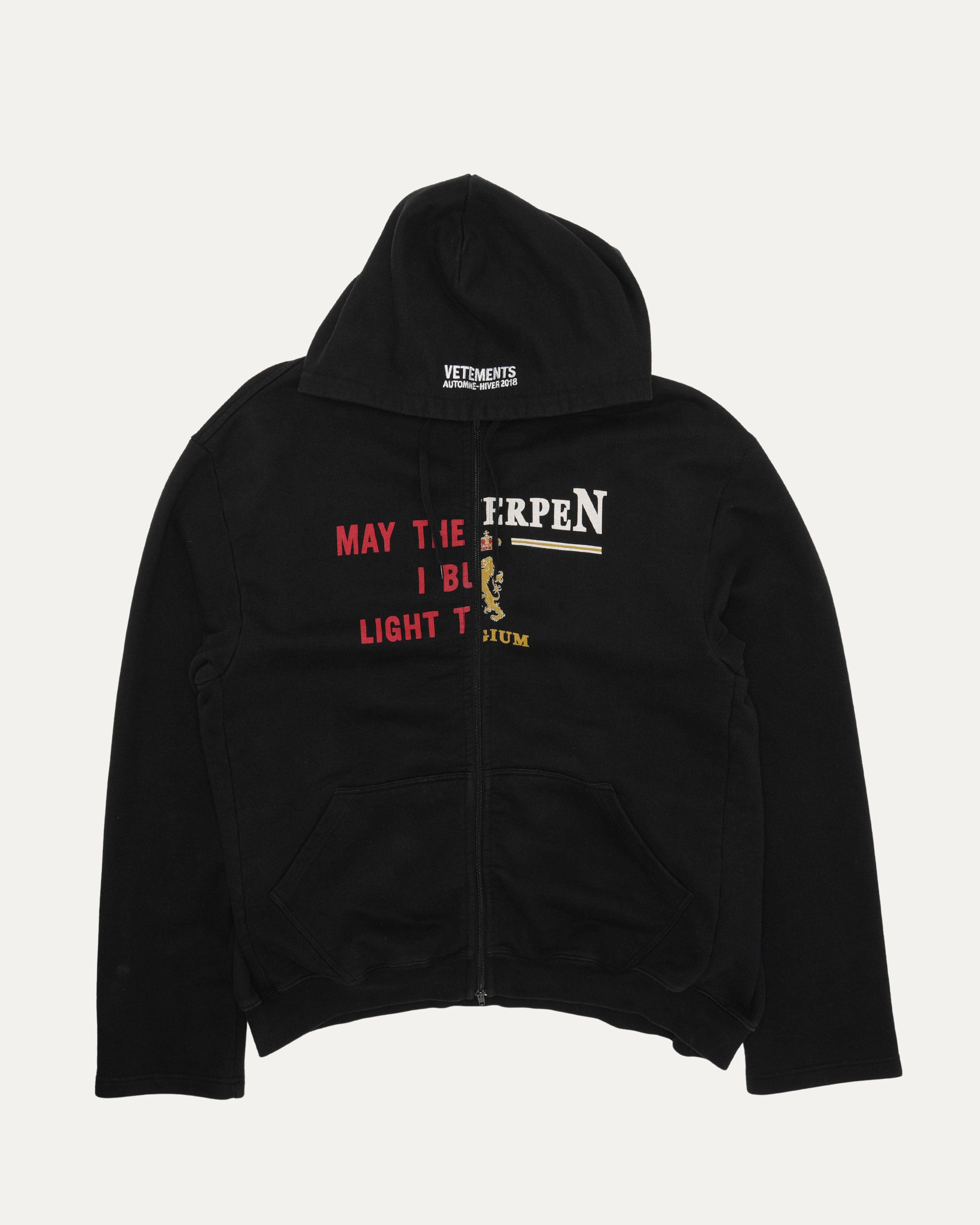 AW18 "May the Bridges/Antwerpen" Split Zip Up Hoodie