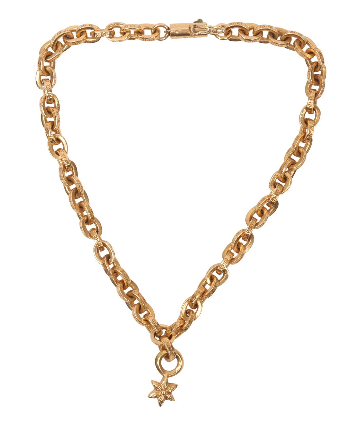 22k Gold Paper Chain Bracelet with Star Pendant