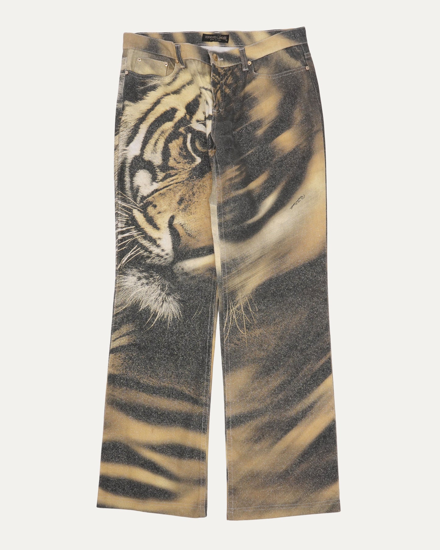 FW 2000 Tiger Print Jeans