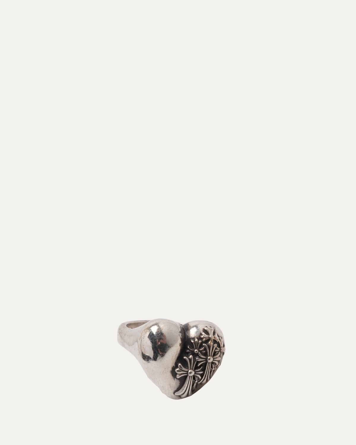 Cemetery Cross Heart Ring