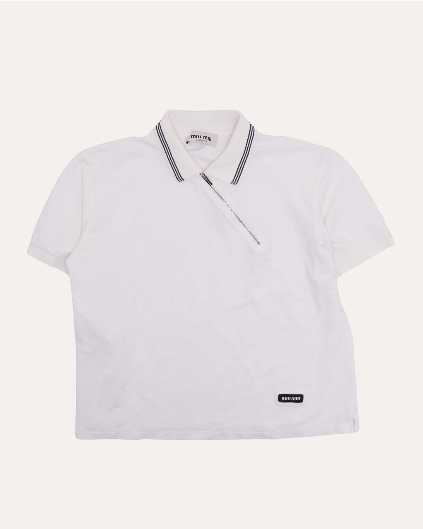 Diagonal Zipper Polo
