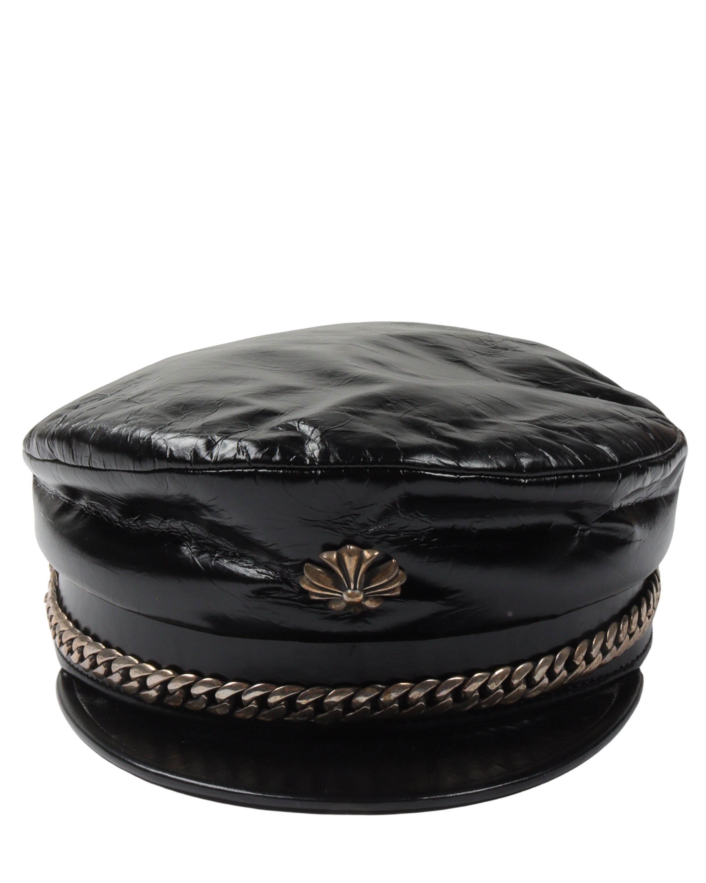 Bella Hadid Leather Captain Hat