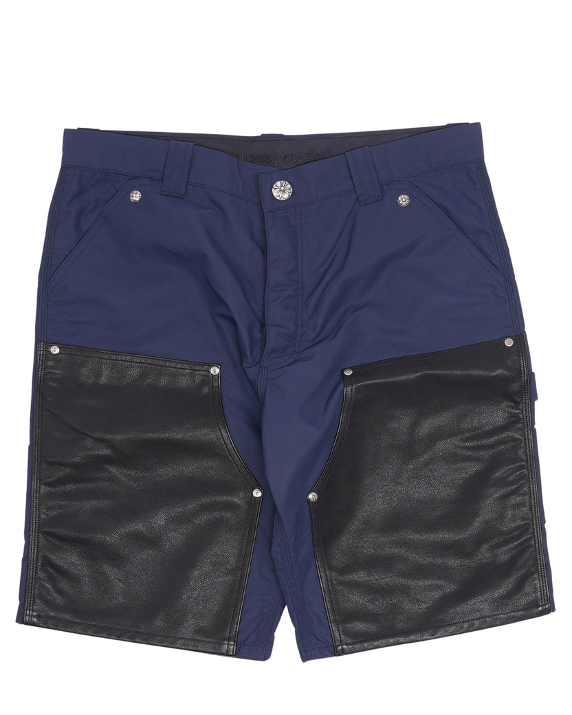 Nylon Leather Double-Knee Shorts