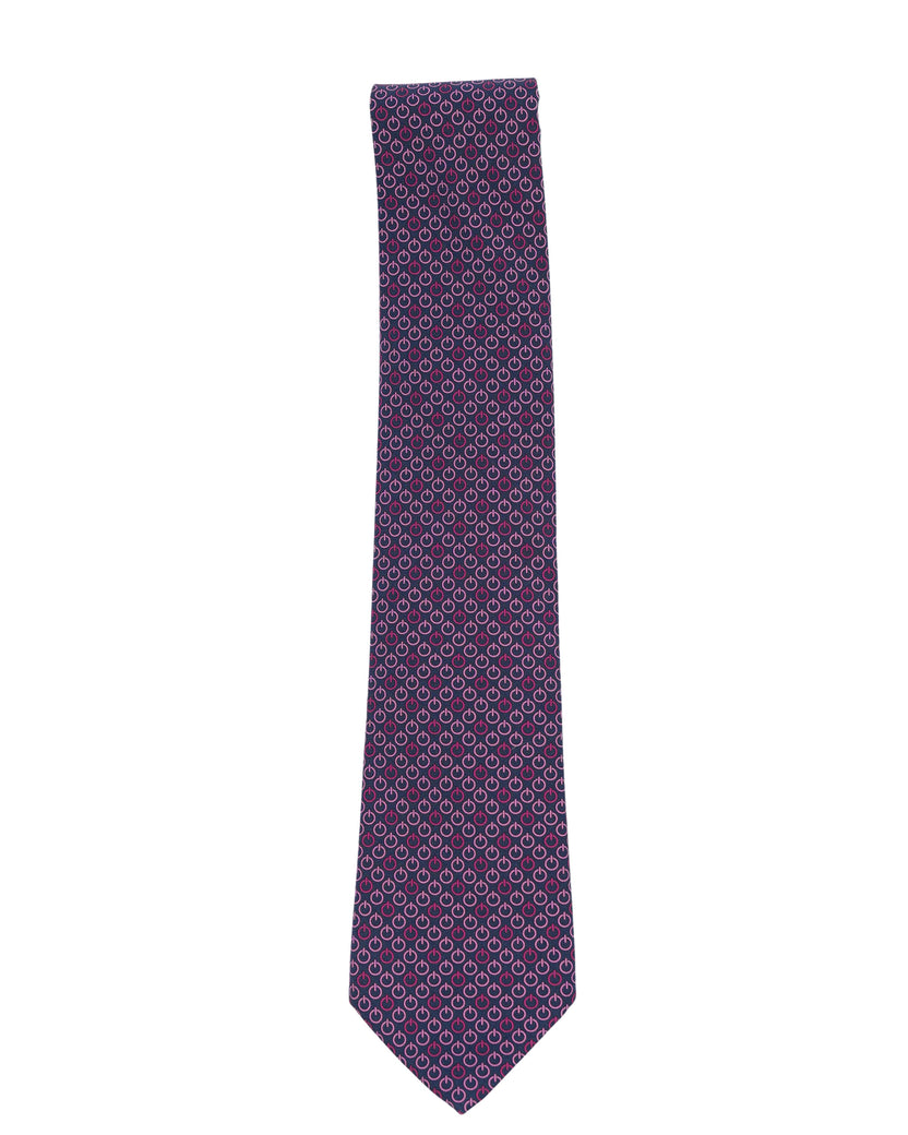 Power Logo Printed Silk Tie