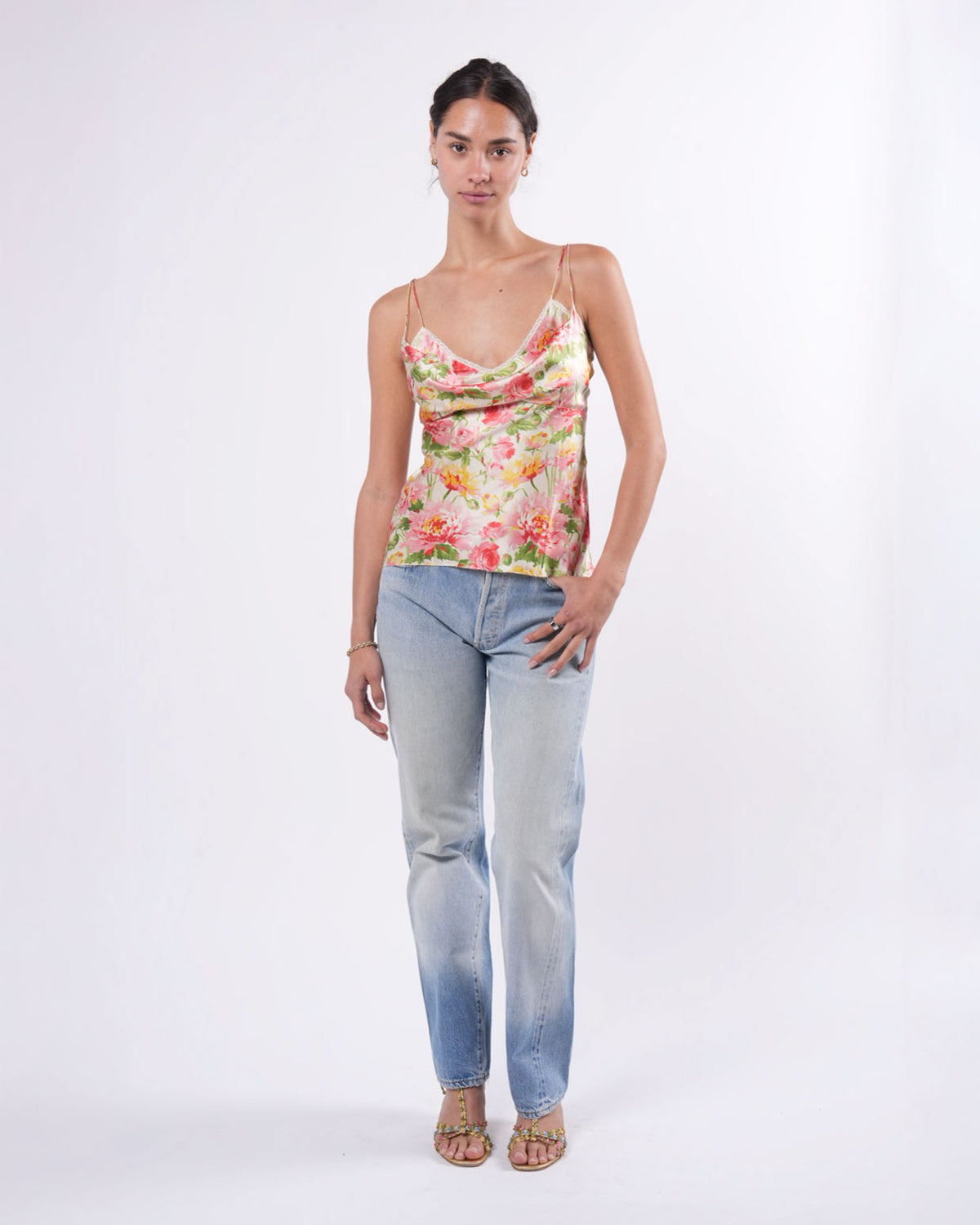 Galliano Era SS 2005 Floral Silk Top