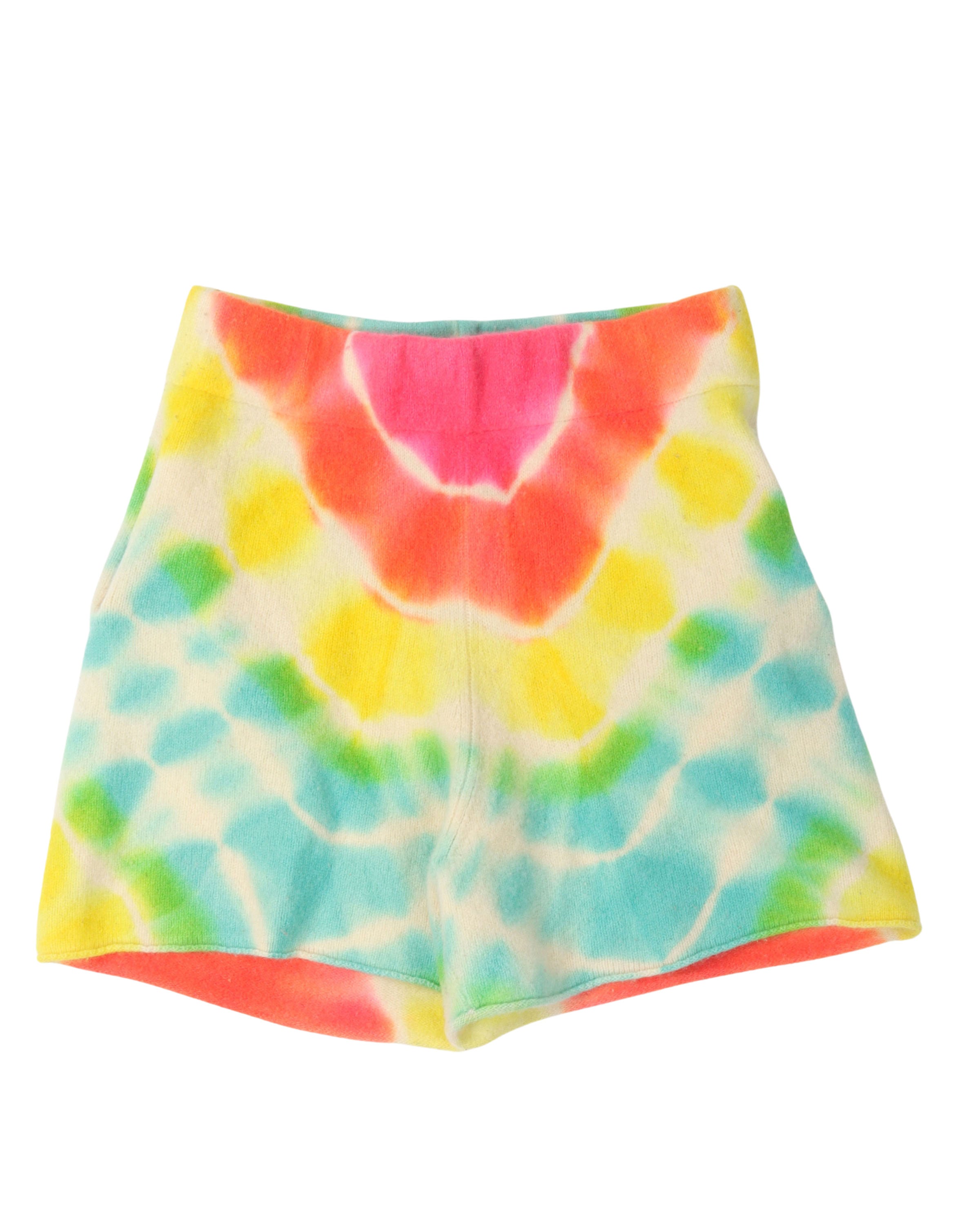 Burst Tie Dye Cashmere Shorts