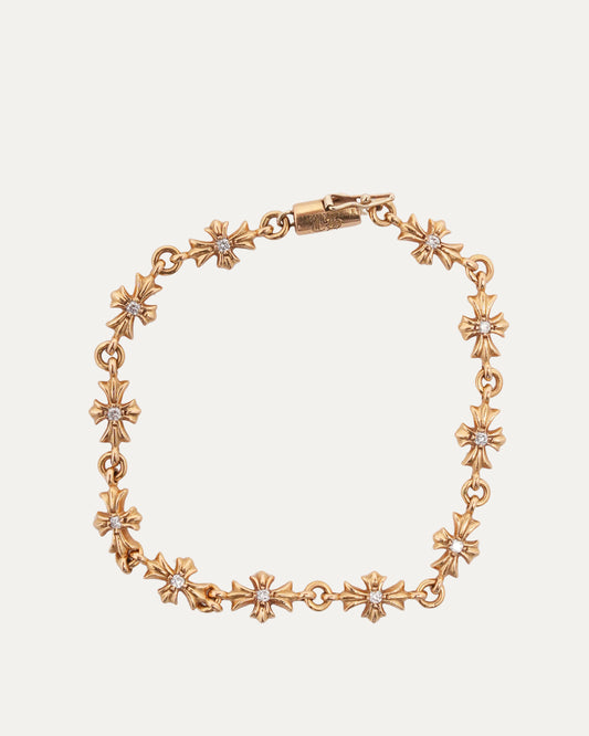 Gold Diamond Tiny E Bracelet