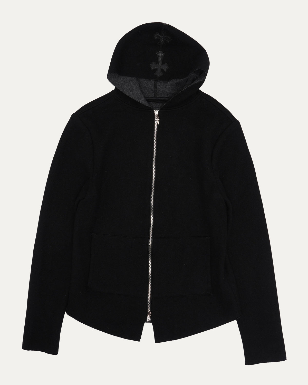 Cross Patch Cashmere Blend Zip Up Hoodie