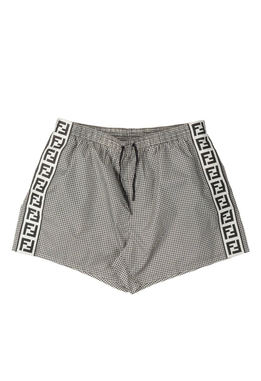 Houndstooth Drawstring Swimshorts